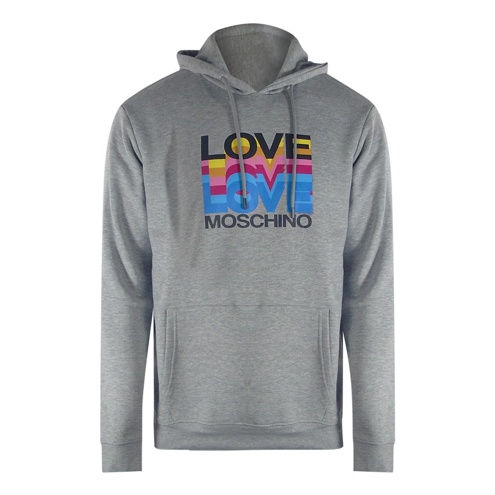 Love Moschino Love Moschino Men's Long Sleeve Hooded Hoodie in Grey