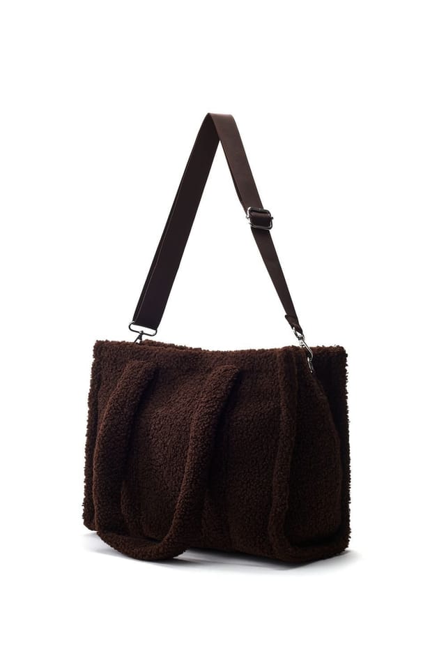 Moda In Pelle Moda In Pelle Women's 'Jemima Bag' Faux Fur Shoulder Bag in Dark Brown - 2