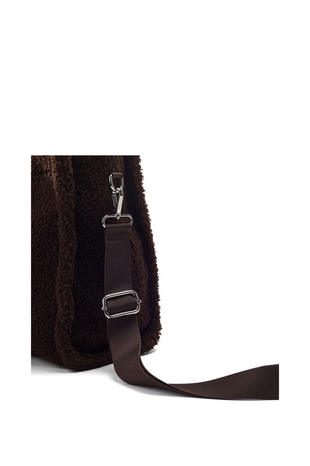 Moda In Pelle Moda In Pelle Women's 'Jemima Bag' Faux Fur Shoulder Bag in Dark Brown - 3