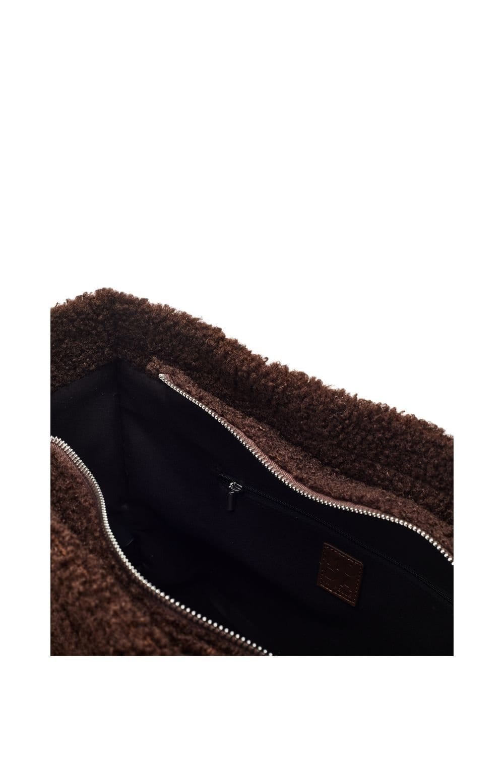 Moda In Pelle Moda In Pelle Women's 'Jemima Bag' Faux Fur Shoulder Bag in Dark Brown - 4