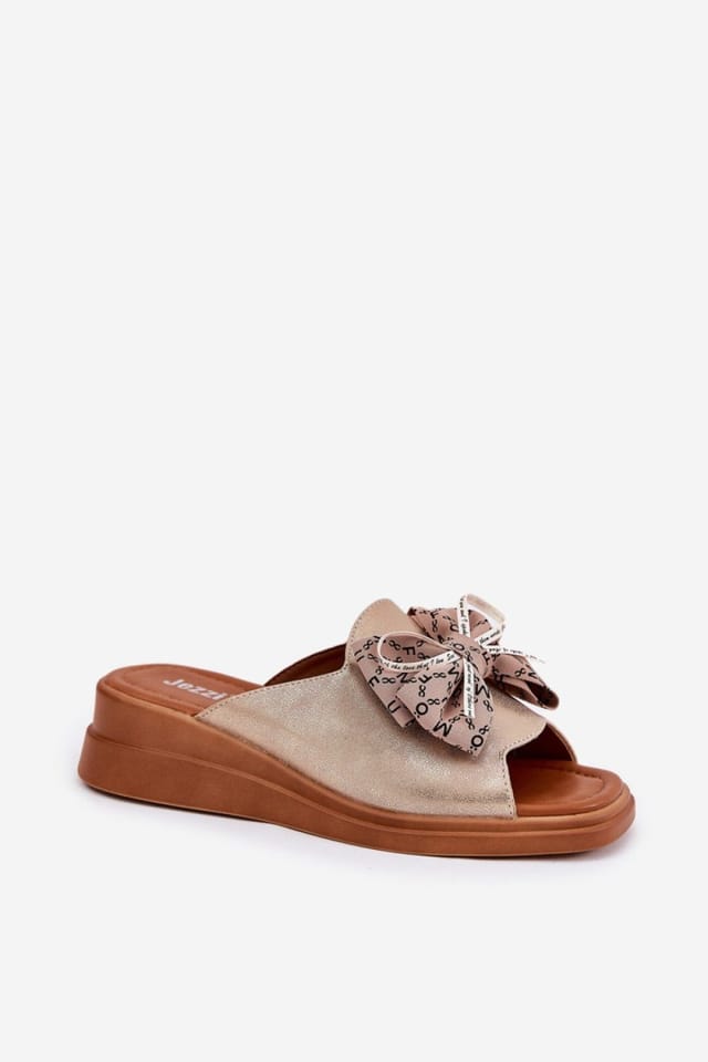 Love Lace Love Lace Women's Jezzi Wedge Sandals with Front Bow for Everyday Comfort in Gold - 2