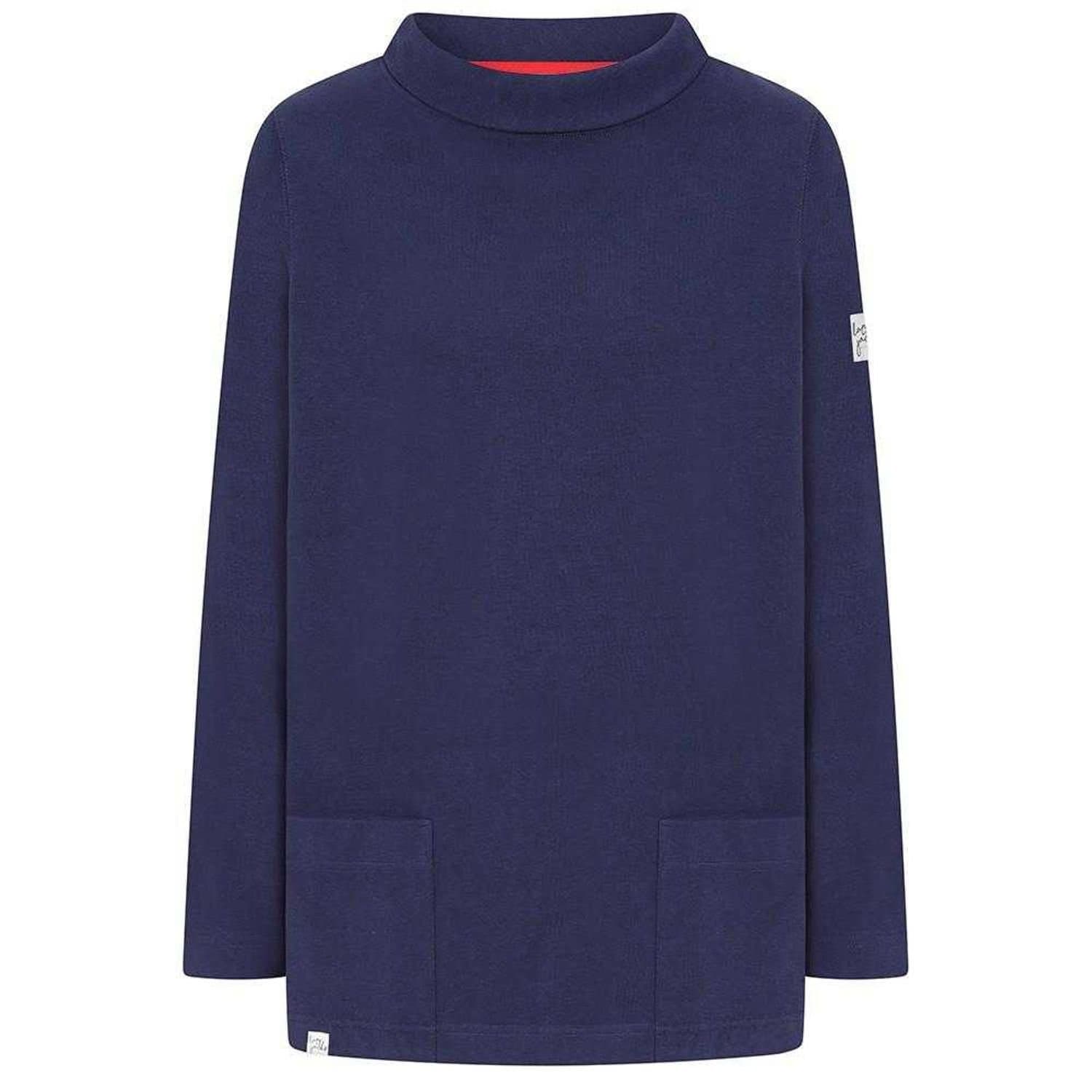 Lazy Jacks Lazy Jacks Women's Plain Roll Neck Sweatshirt in Dark Blue