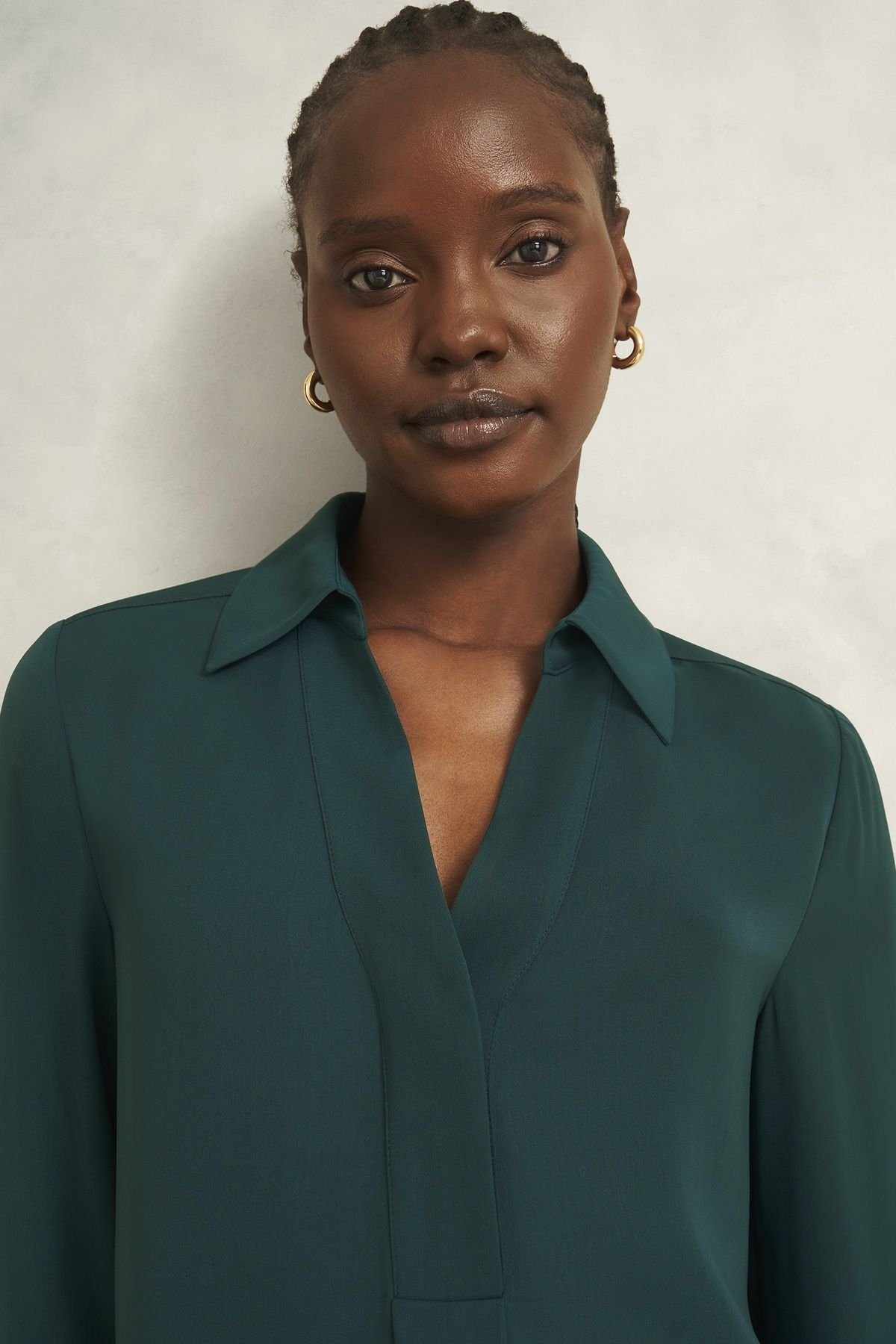 Hobbs London Hobbs London Women's Marie Blouse in Bottle Green - 4