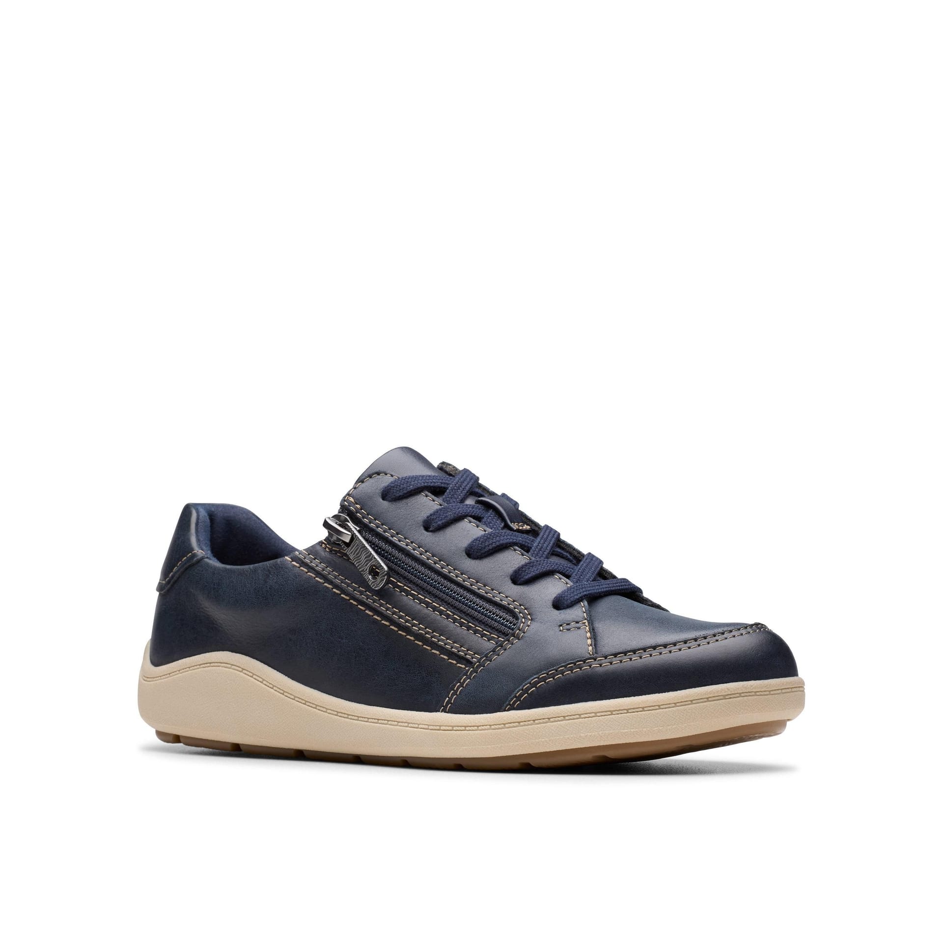 Clarks Clarks Women's Bryianne Bayla Navy Leather Trainers in Blue - 4