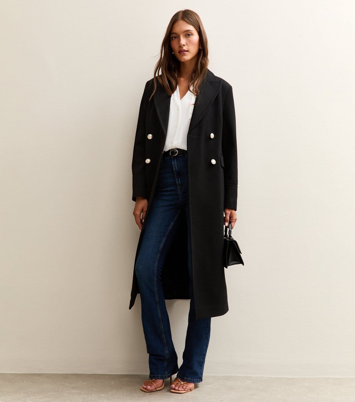 New Look Women's Black Double Breasted Coat New Look - 4