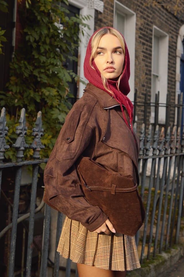 Pink Vanilla Pink Vanilla Women's Brown Faux Suede Oversized Jacket - 3