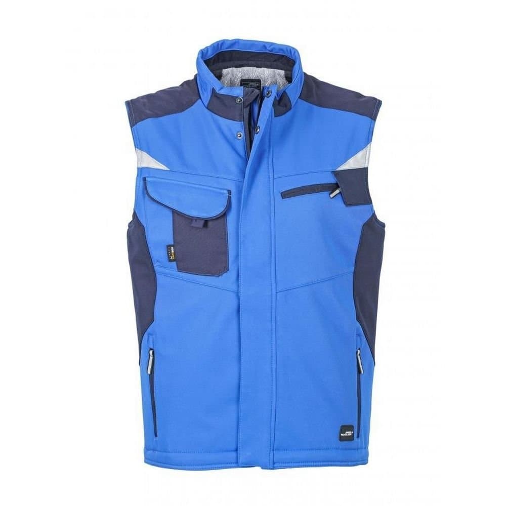 James and Nicholson James and Nicholson Men's Craftsmen Strong Softshell Gilet in Mid Blue
