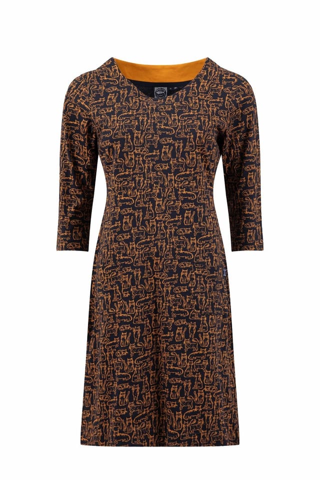 Weird Fish Weird Fish Women's Starshine Printed Jersey Dress in Midnight - 2