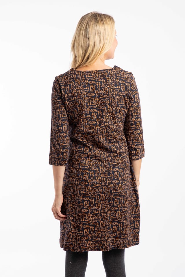 Weird Fish Weird Fish Women's Starshine Printed Jersey Dress in Midnight - 3