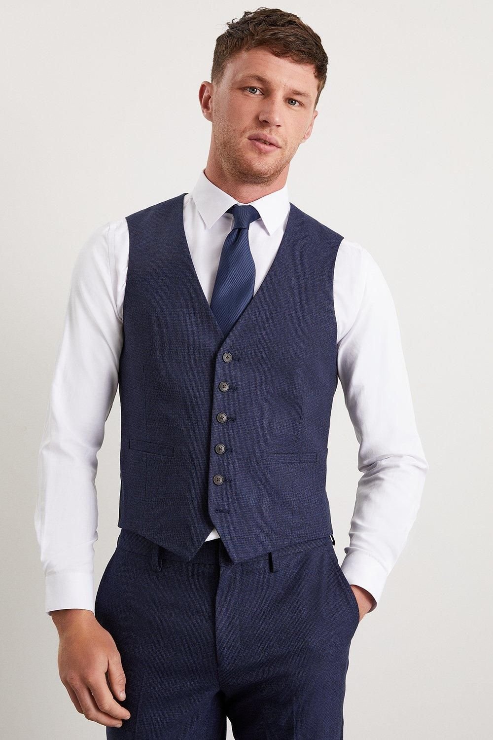 Burton Burton Men's Navy Marl Slim Fit Waistcoat - 2