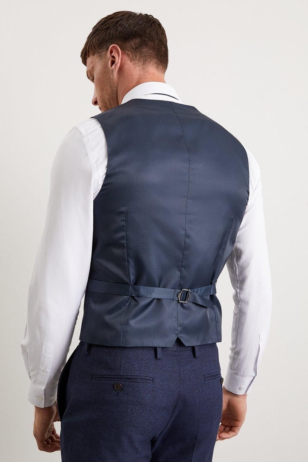 Burton Burton Men's Navy Marl Slim Fit Waistcoat - 3