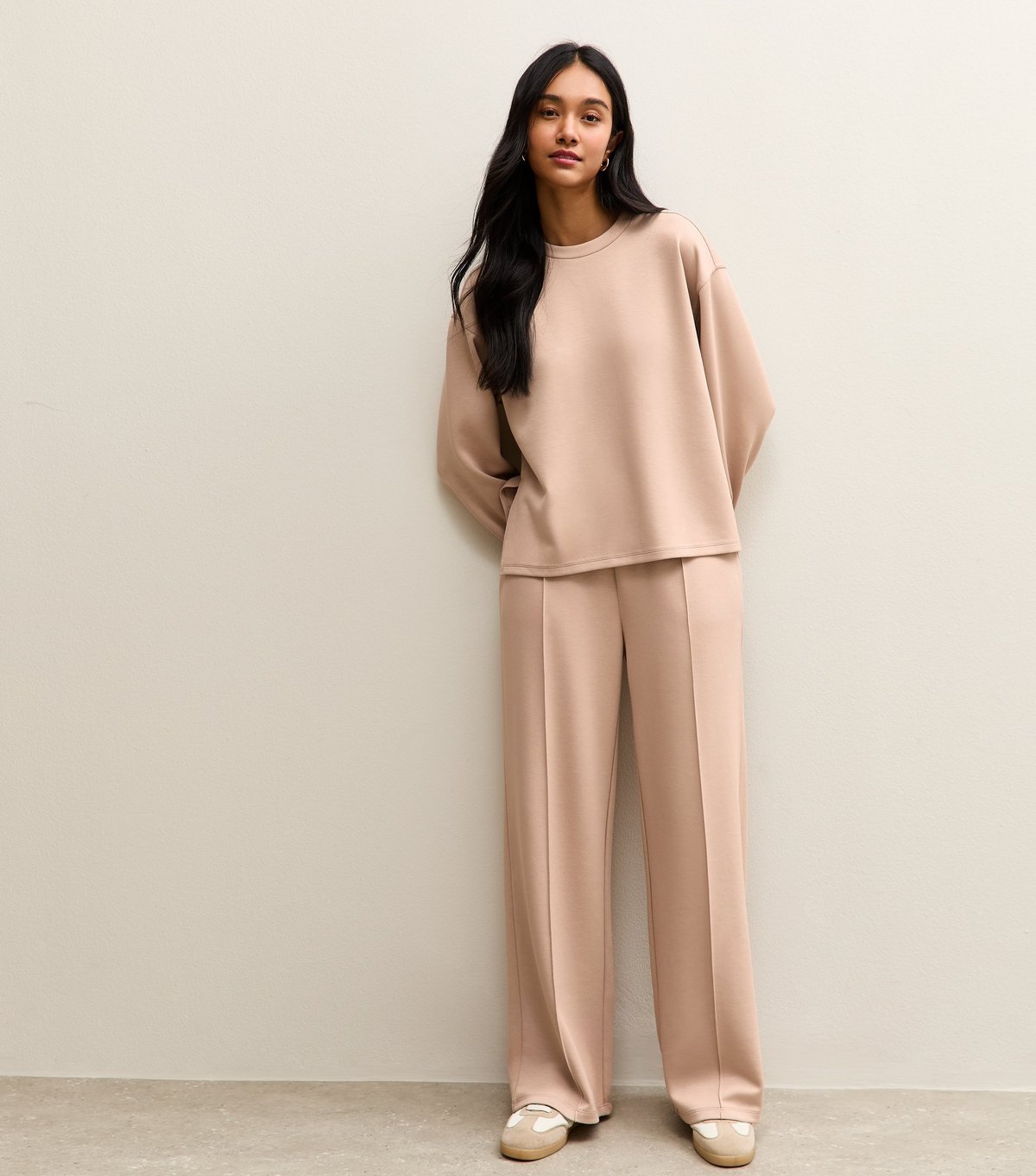 New Look Women's Premium Mink Front Seam Wide Leg Joggers New Look - 1