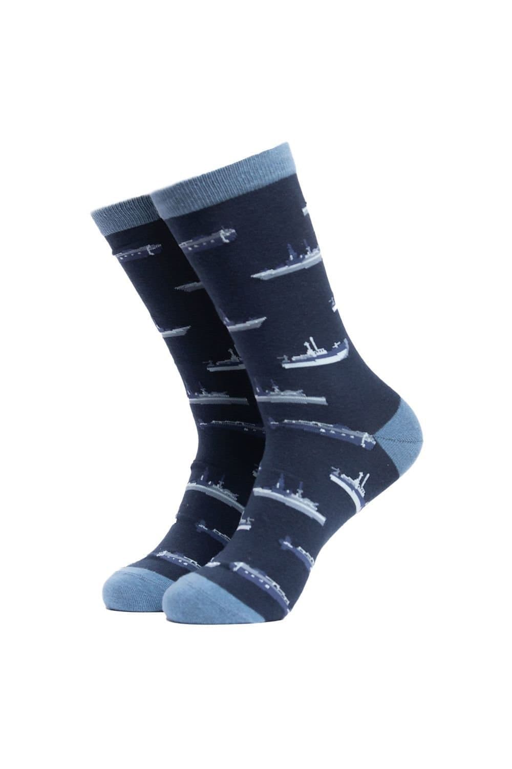 Soctopus Soctopus Men's Car Pattern Novelty Cotton Socks in Navy