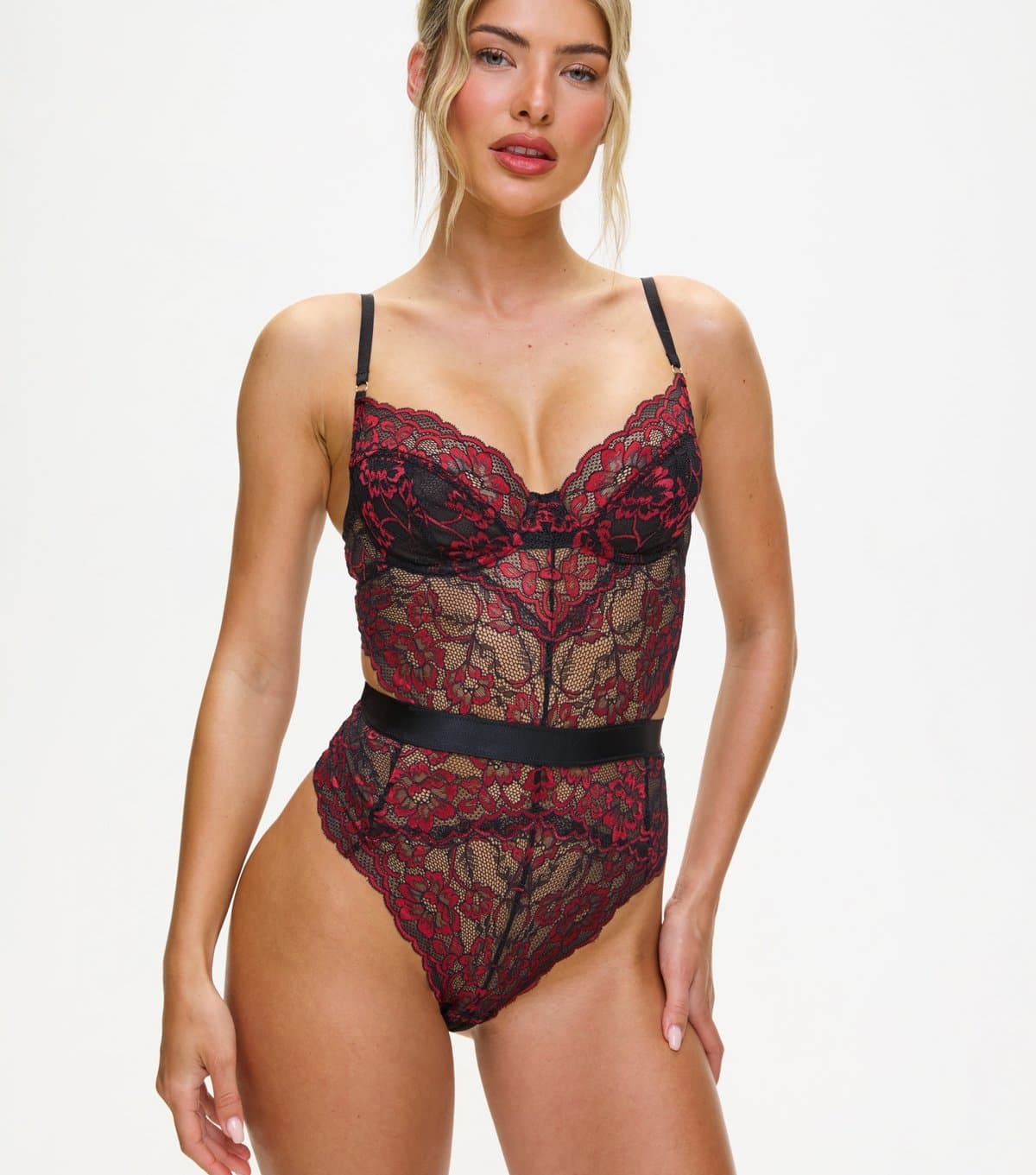 Ann Summers Women's Burgundy Hold Me Tight Bodysuit Ann Summers New Look