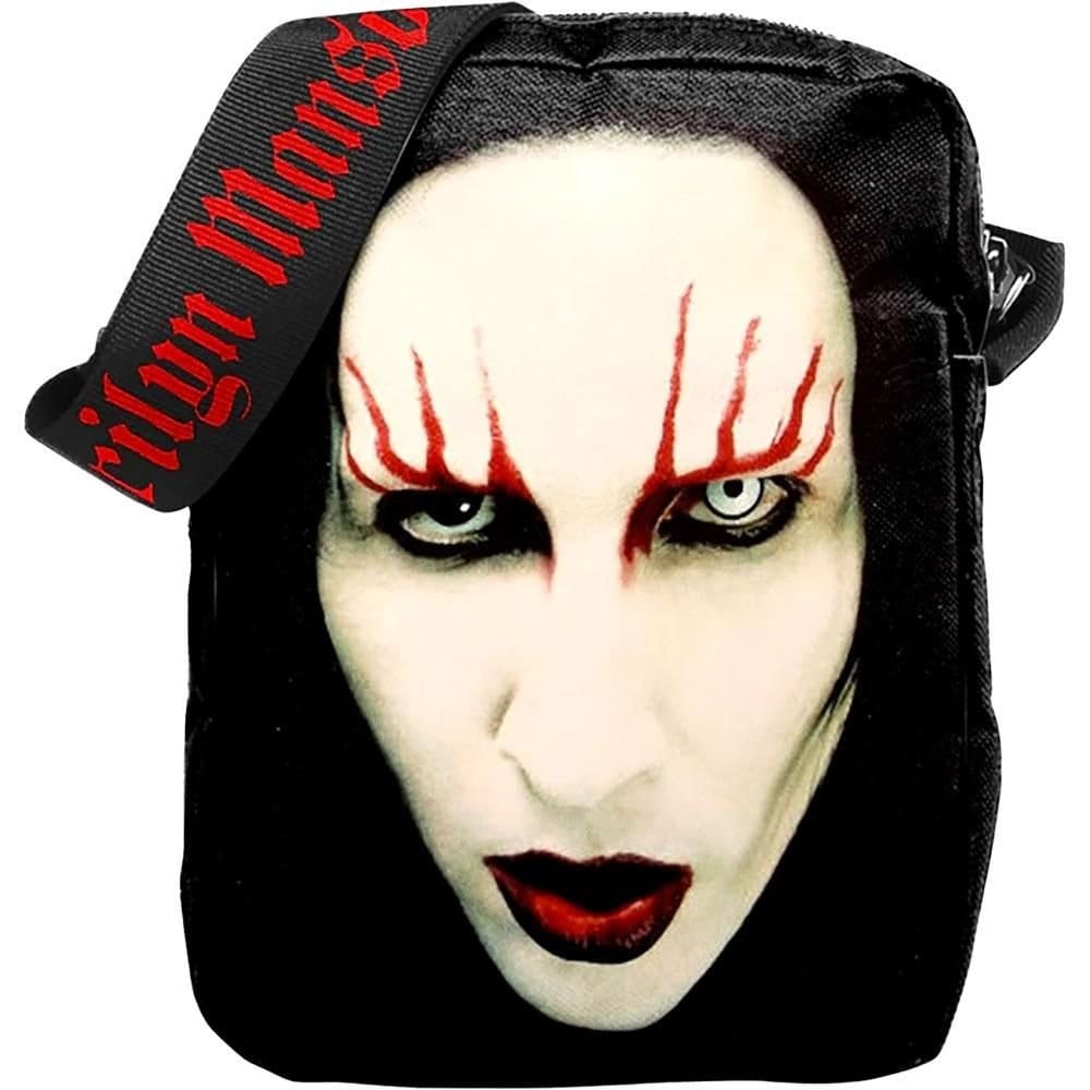 Marilyn Manson Marilyn Manson Men's Red Lips Crossbody Bag in Black - 1