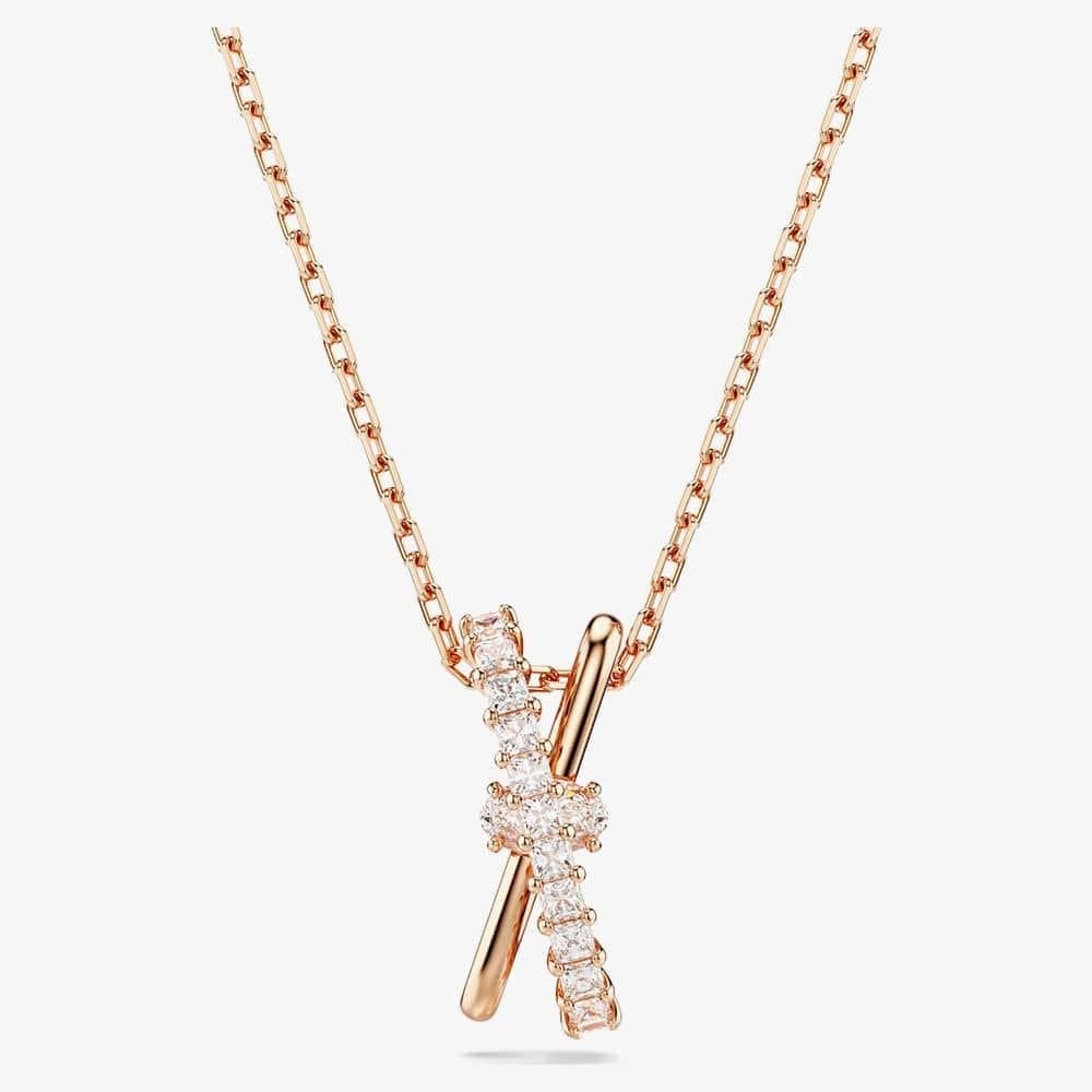 Swarovski Swarovski Rose Gold Two Row Mixed Cuts Necklace