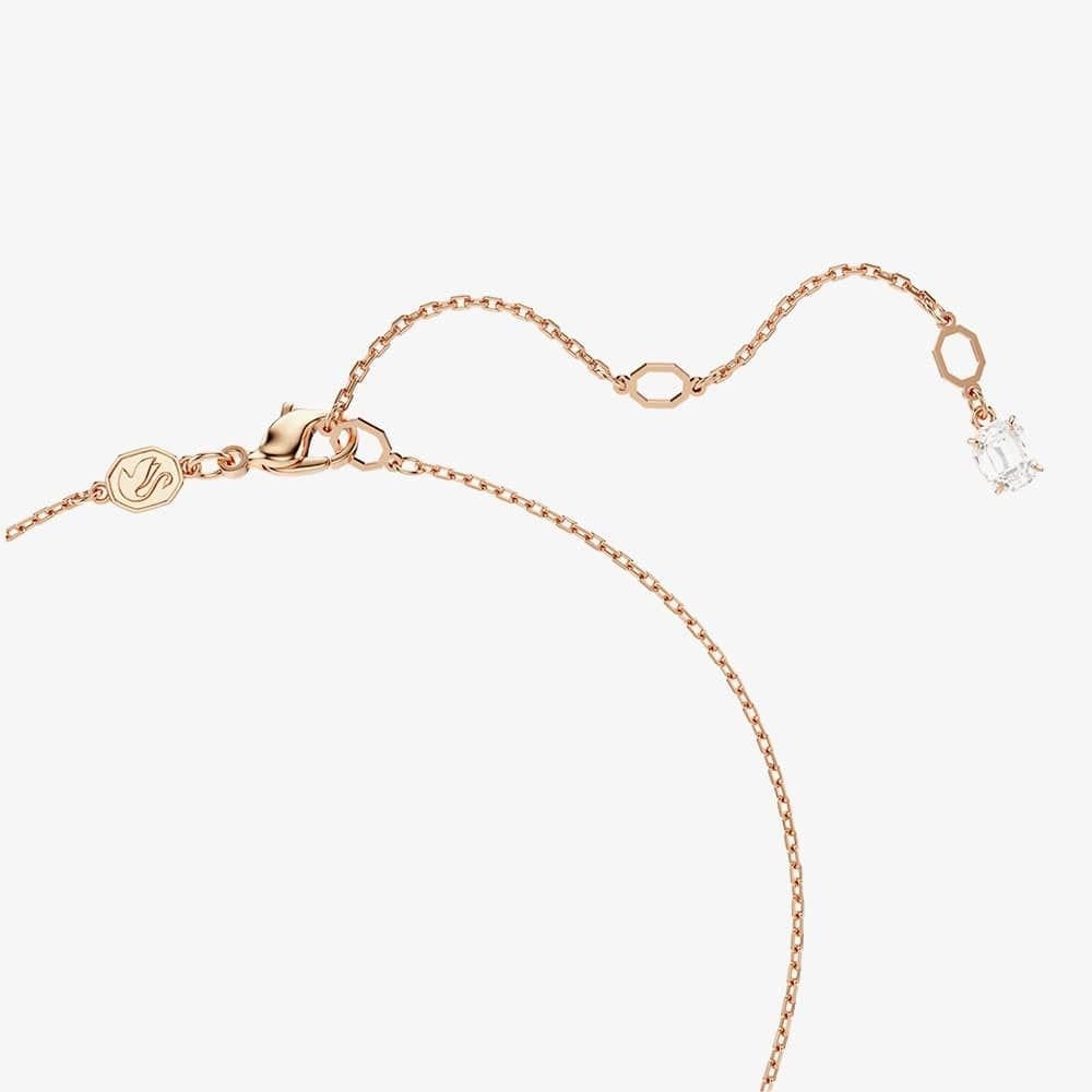 Swarovski Swarovski Women's Hyperbola Rhodium Plated Mixed Cuts Two Row Necklace 5689788 in Rose Gold - 4