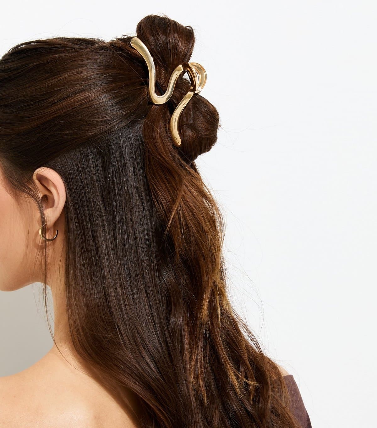 New Look Gold Tone Metal Wavy Hair Claw Clip New Look