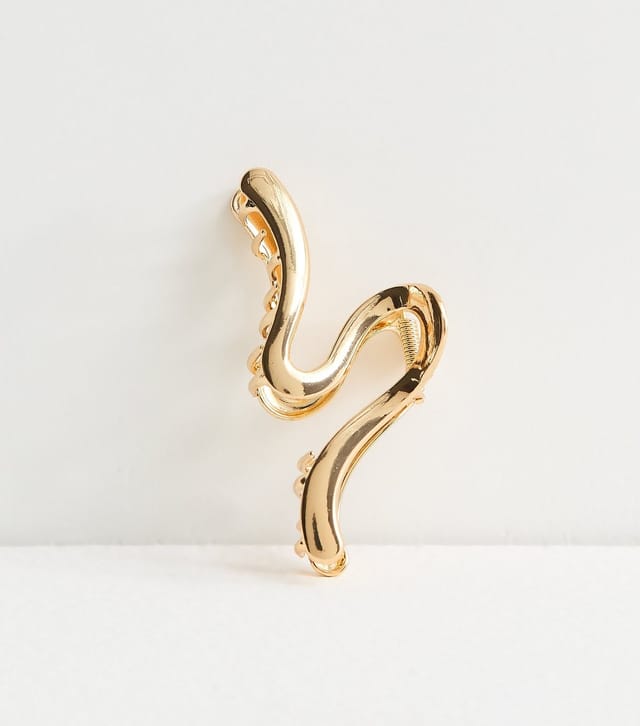 New Look Gold Tone Metal Wavy Hair Claw Clip New Look - 2