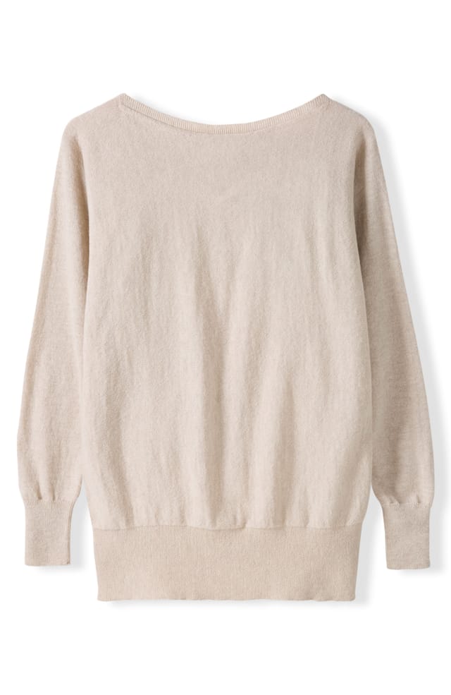Celtic & Co Celtic & Co Women's British Geelong Slash Neck Sweater in Light Beige - 2