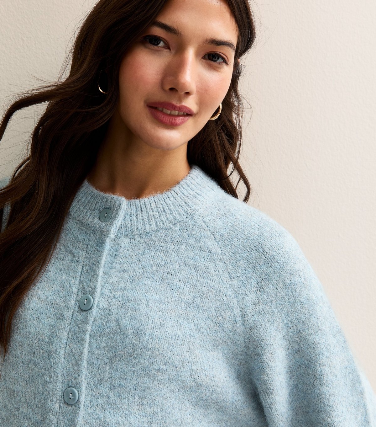 New Look Women's Light Blue Double Pocket Textured Knit Cardigan New Look - 2