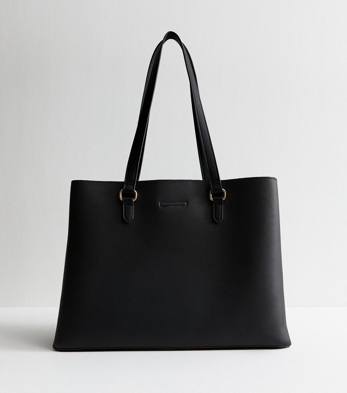 New Look Black Faux Leather Leopard Lined Tote Vegan New Look - 4