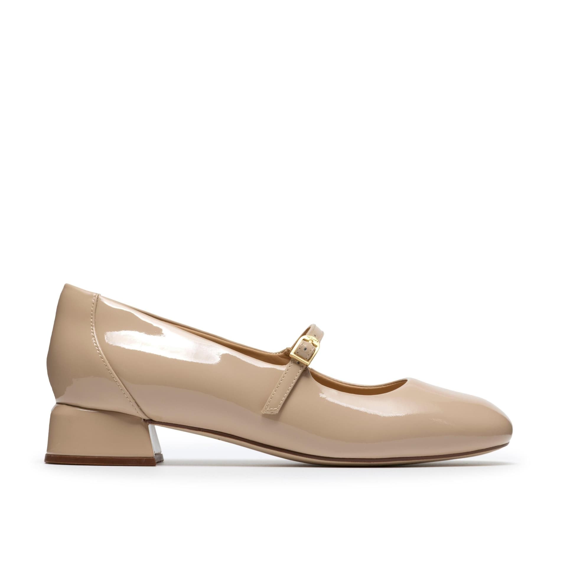 Clarks Clarks Women's Daiss30 Bar Beige Patent Court Shoes, Mary Jane