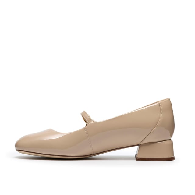 Clarks Clarks Women's Daiss30 Bar Beige Patent Court Shoes, Mary Jane - 2