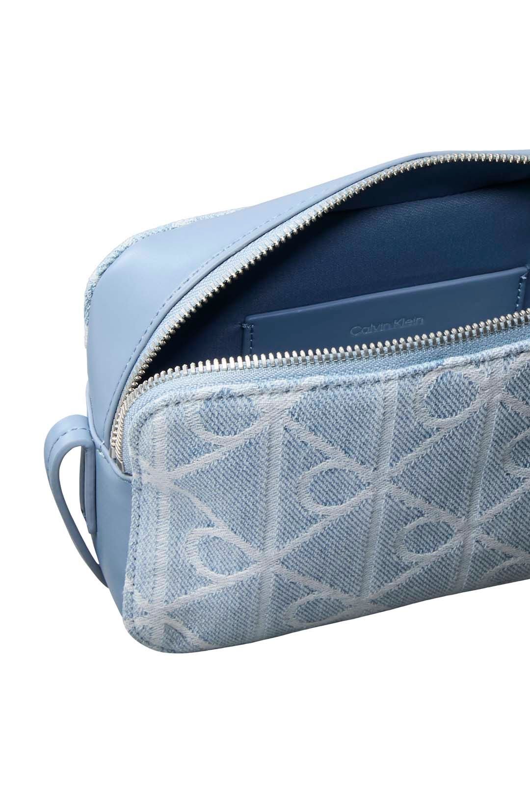 Calvin Klein Calvin Klein Women's Emblem Aop Denim Camera Bag Denim Jqd Light Wash in Blue - 3