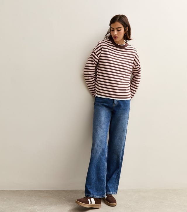 New Look Women's Premium Pink Striped  Heavyweight Cotton Long Sleeves Top New Look - 2