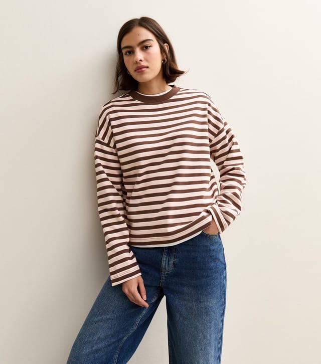New Look Women's Premium Pink Striped  Heavyweight Cotton Long Sleeves Top New Look - 3