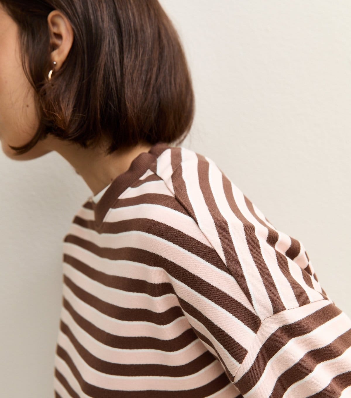 New Look Women's Premium Pink Striped  Heavyweight Cotton Long Sleeves Top New Look - 4