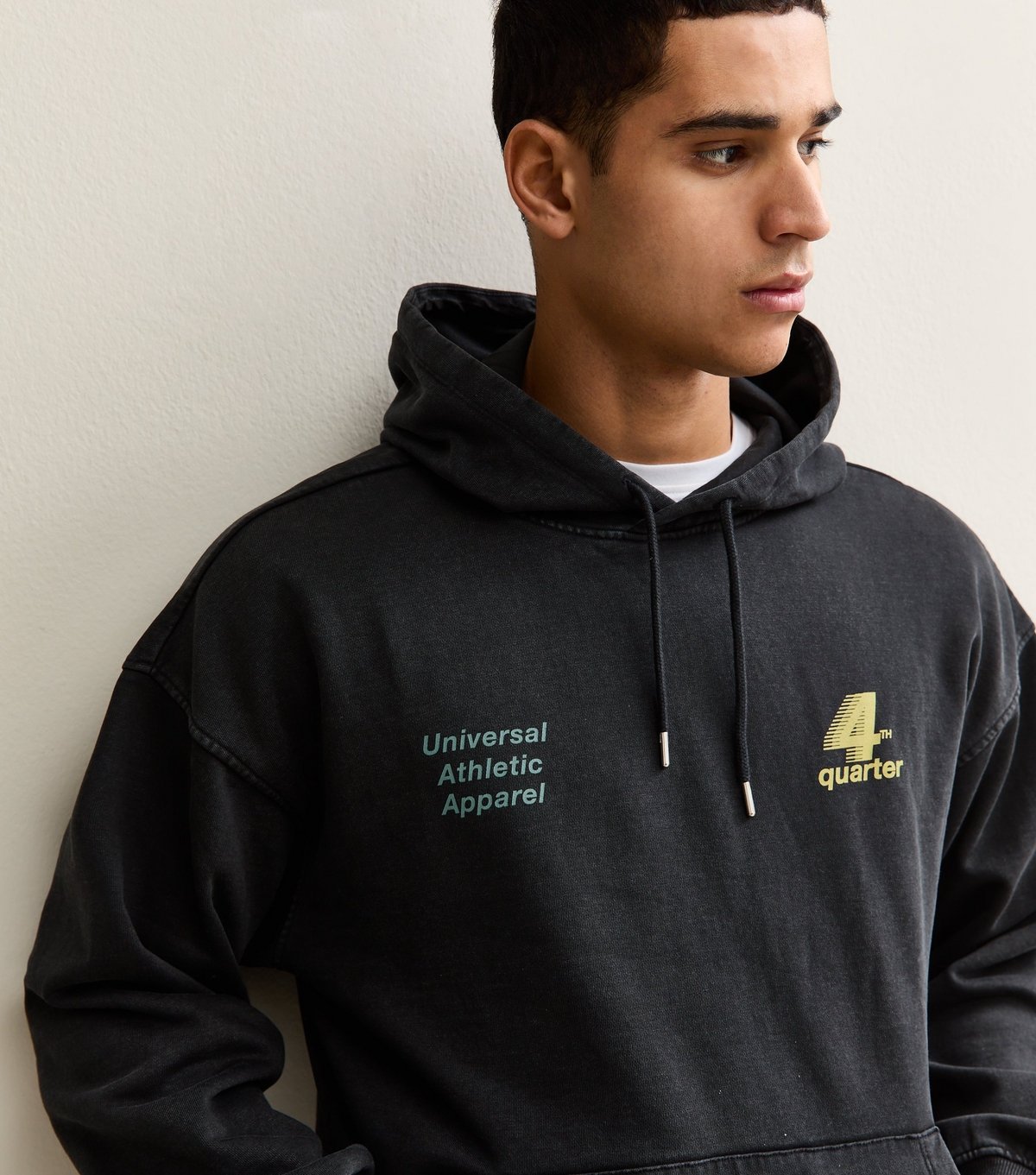 Only and Sons Men's Black Relaxed Athletic Logo Hoodie Only and Sons New Look - 2