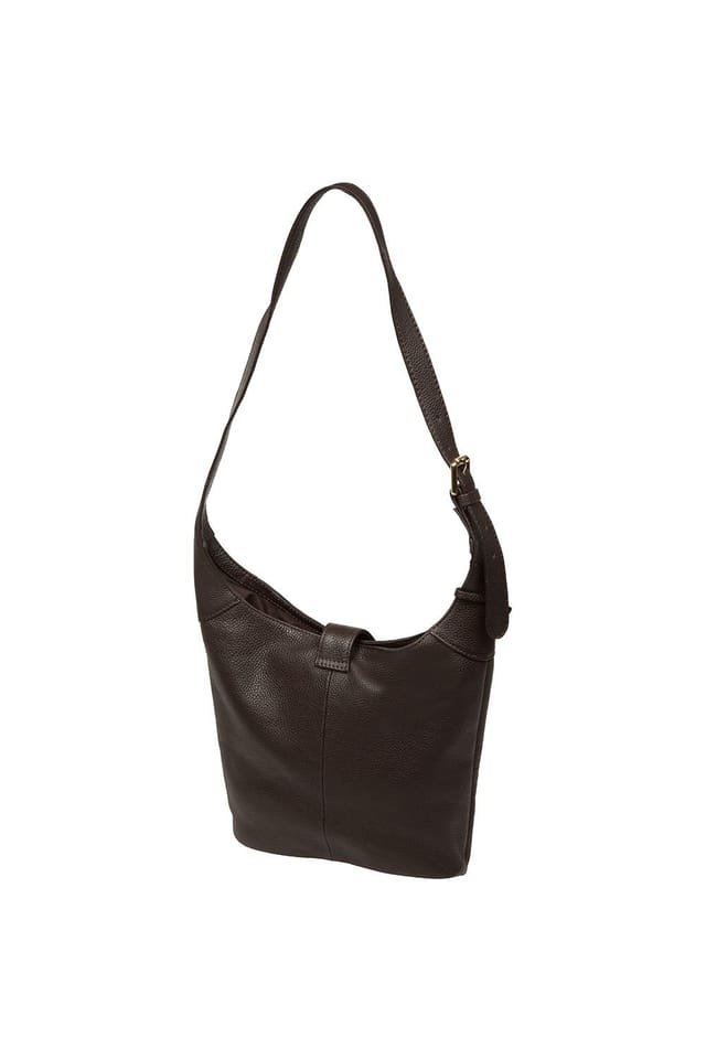 Pure Luxuries London Pure Luxuries London Women's 'Aria' Leather Shoulder Bag in Dark Brown - 3