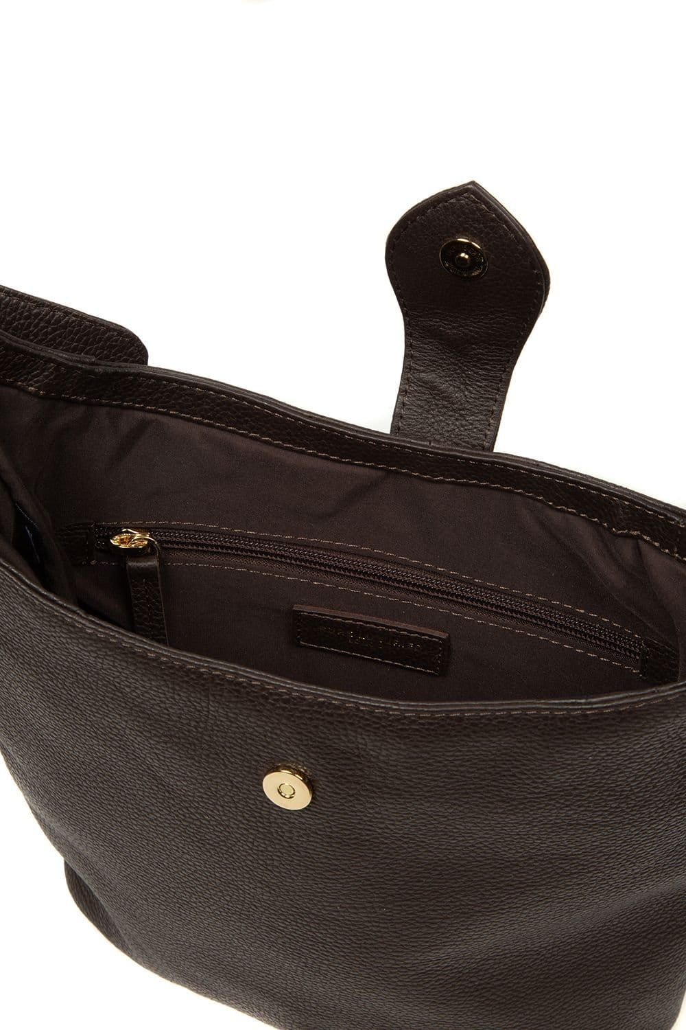 Pure Luxuries London Pure Luxuries London Women's 'Aria' Leather Shoulder Bag in Dark Brown - 4