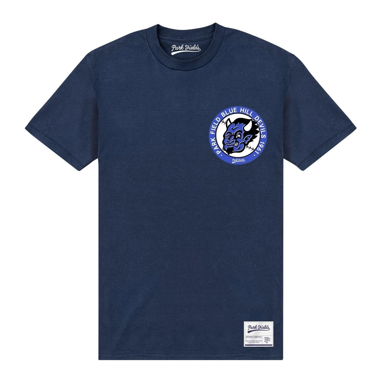 Blue Devils Blue Devils Men's Crest Back Print Grey T-Shirt in Navy