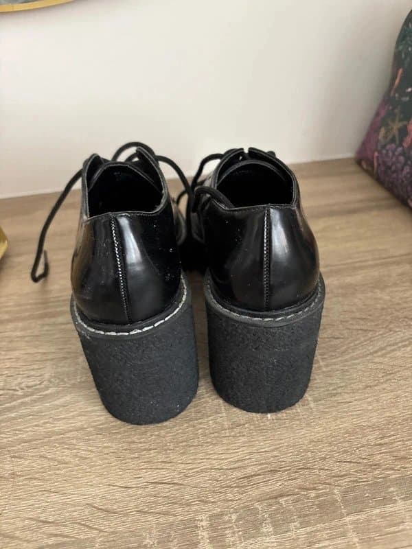 Bershka Bershka black platform lace-up shoes (UK 4)