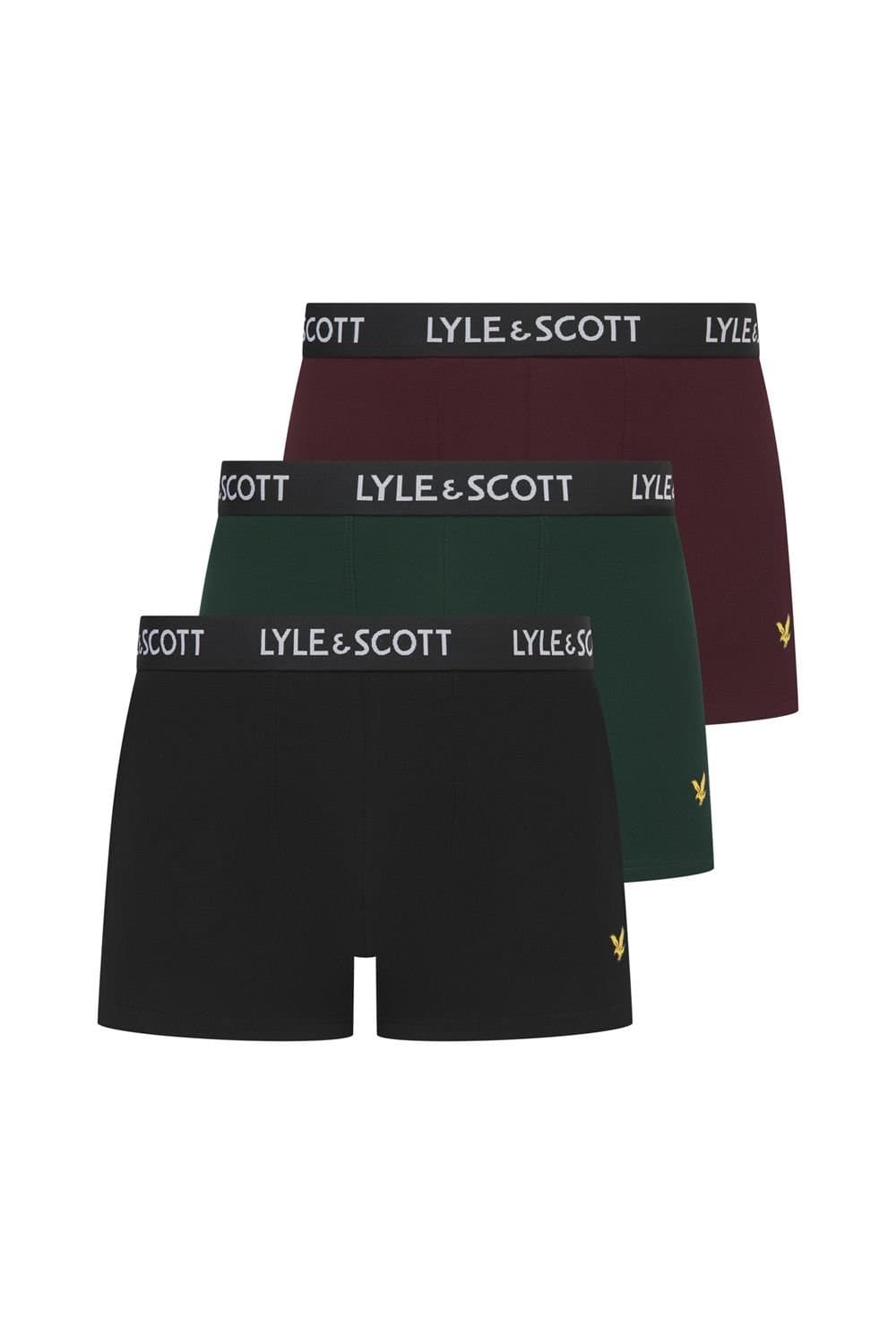 Lyle & Scott Lyle & Scott Men's Willoughby 3 Pack Underwear Wine Tasting - Black - Pine Grove