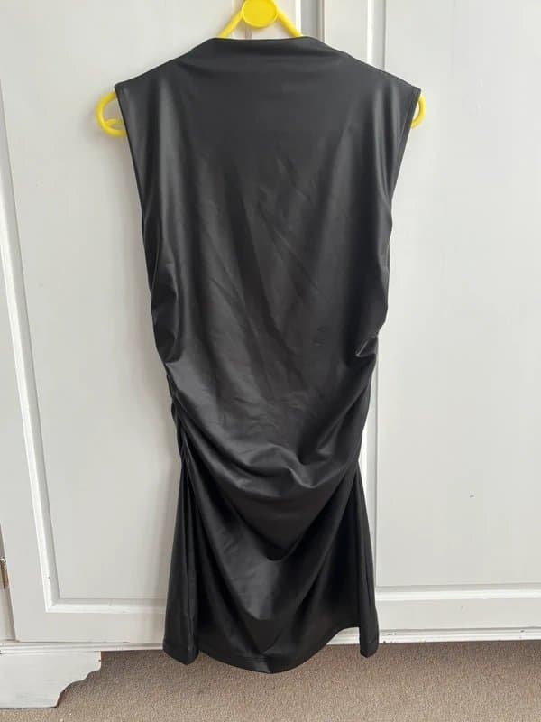 ASOS Design Black leather-look mini dress