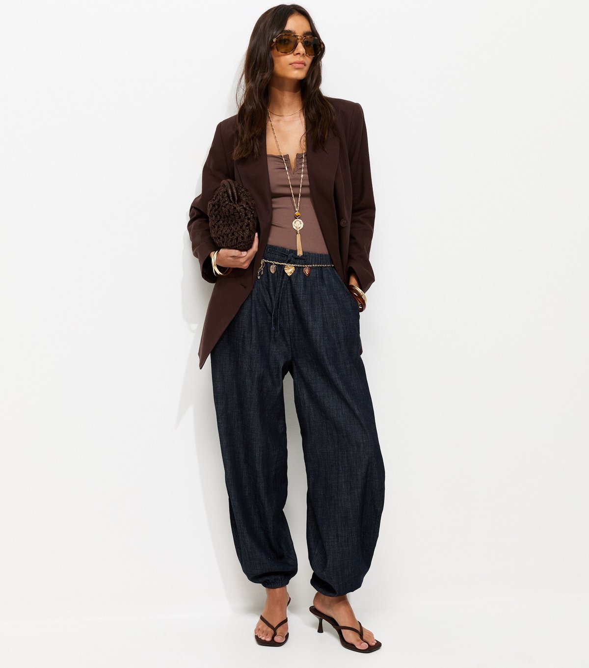 New Look Women's Dark Brown Jersey Notch Neck Tank Bodysuit New Look - 3