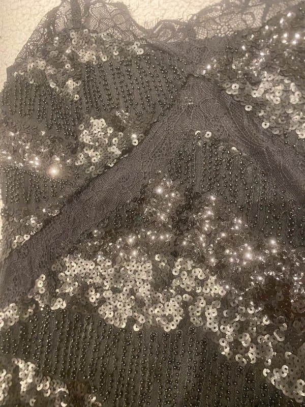 Topshop Black beaded mini dress