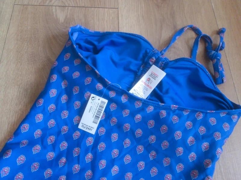 Next Next 8 blue floral no wire optional padding halter swimming costume swimsuit Brand new with tags
