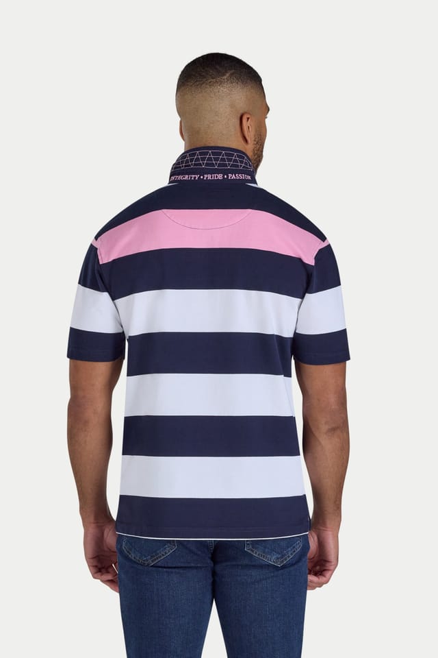 raging bull Raging Bull Men's Irregular Stripe Rugby in Navy - 2