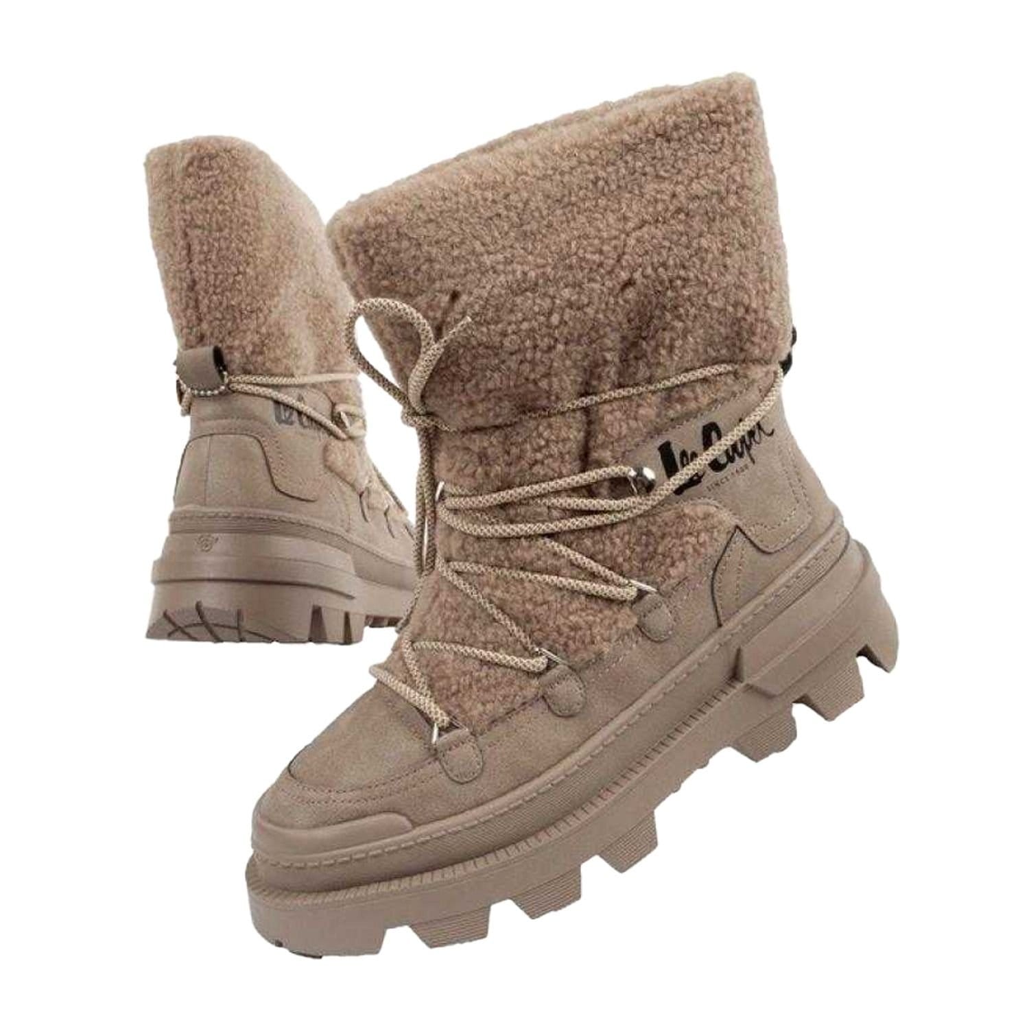 Lee Cooper Lee Cooper Women's logical Leather Snow Boots in Taupe - 4