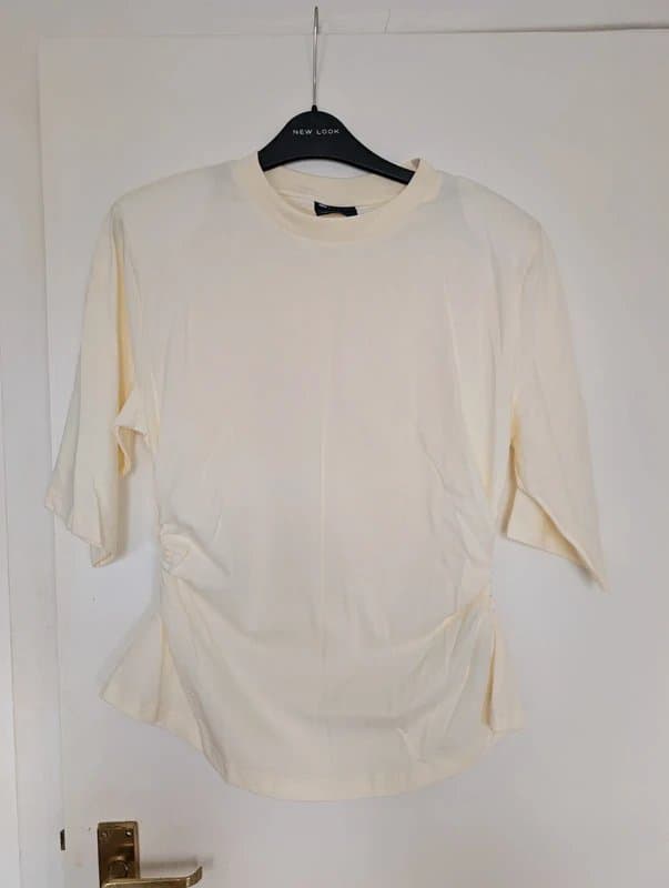 ASOS Design Ruched side shoulder pad tee
