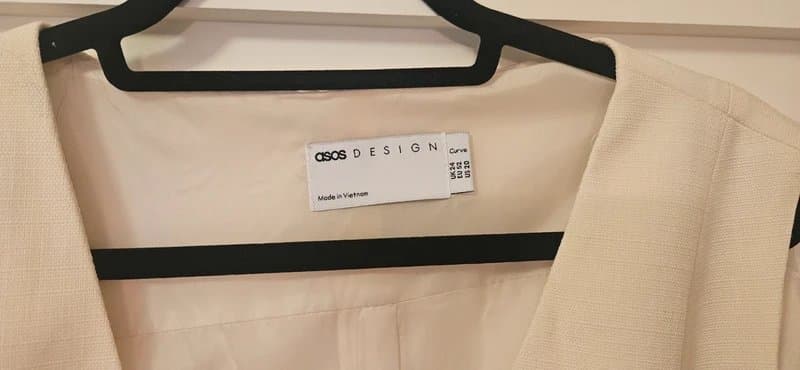 ASOS Design Cream linen waist coat