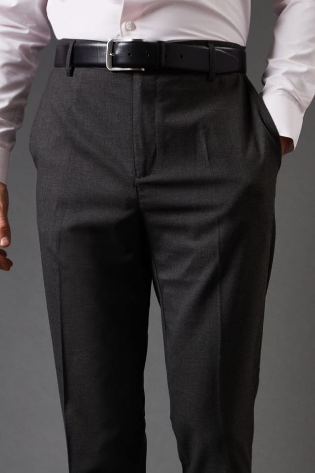 Burton Burton Men's Charcoal Slim Fit Smart Trousers - 2