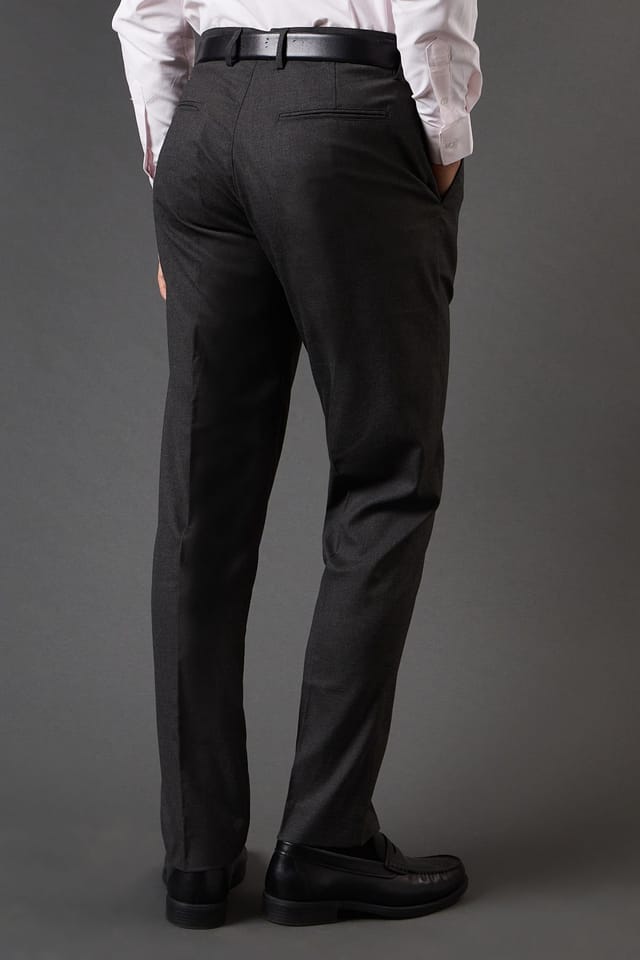 Burton Burton Men's Charcoal Slim Fit Smart Trousers - 3