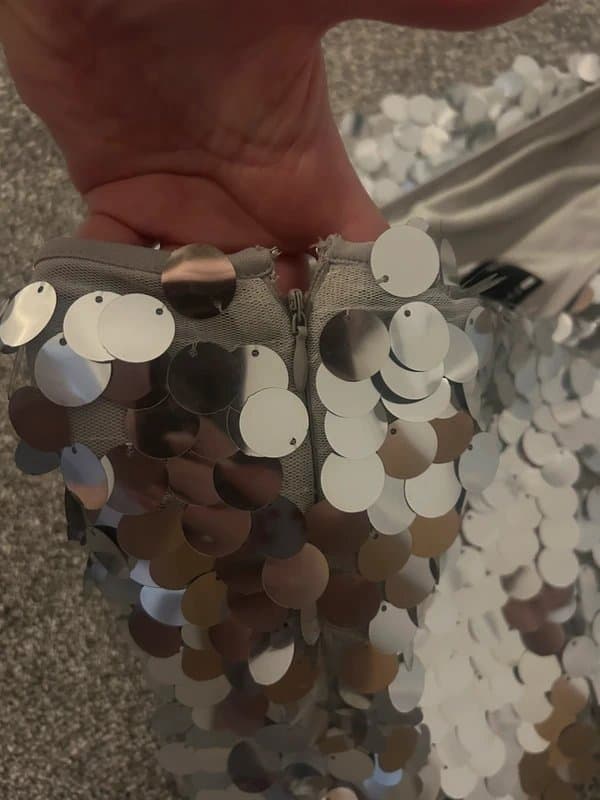 ASOS Design Silver large sequin mini skirt