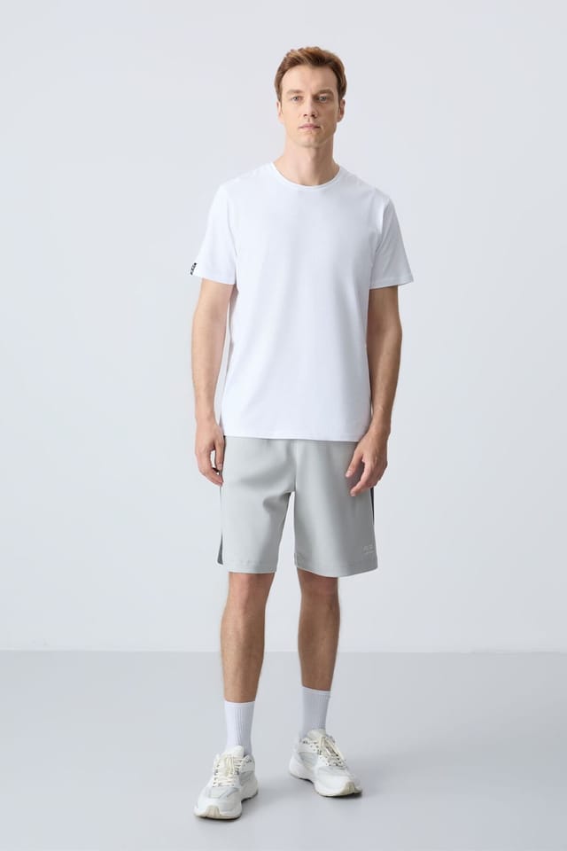 Tommy Life Tommy Life Men's Cotton Blend Sweat Shorts in Light Grey - 2